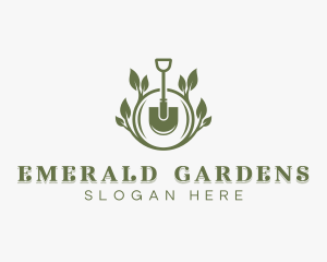 Landscaper Shovel Gardening logo design