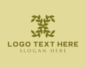 Spa - Gold Leafy Letter X logo design