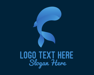 Marine Life - Blue Whale Waterpark logo design
