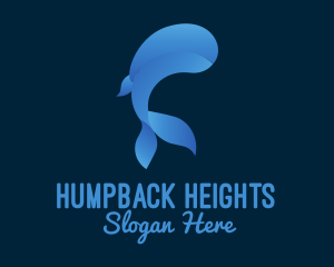 Humpback - Blue Whale Waterpark logo design