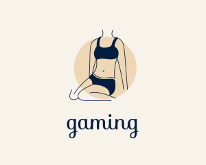 Lingerie - Pretty Sitting Woman logo design