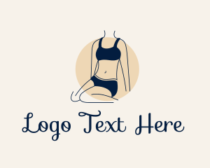 Undies - Pretty Sitting Woman logo design