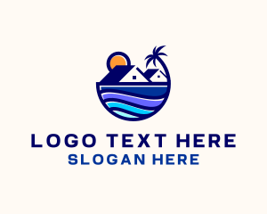 Ocean Adventure - Beach House Tree logo design