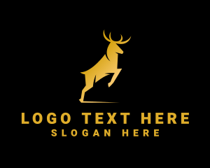 Forest - Golden Wild Stag logo design