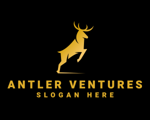 Golden Wild Stag logo design