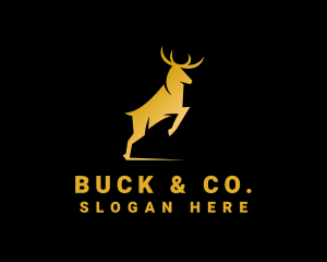 Buck - Golden Wild Stag logo design