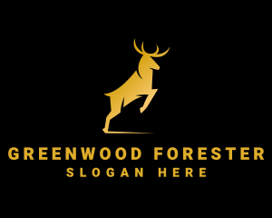 Golden Wild Stag logo design