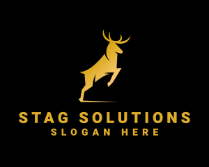 Stag - Golden Wild Stag logo design