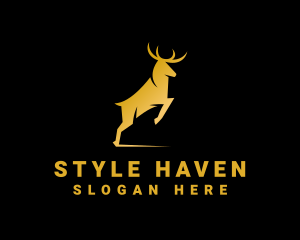 Moose - Golden Wild Stag logo design