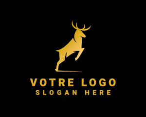 Stag - Golden Wild Stag logo design