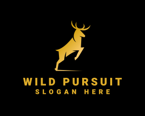 Hunt - Golden Wild Stag logo design