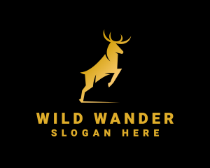 Golden Wild Stag logo design