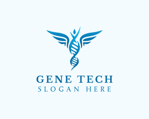 Medical DNA Caduceus logo design