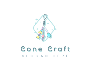 Bead Earring Accessory logo design