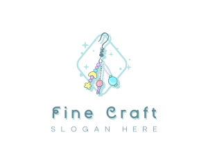 Bead Earring Accessory logo design