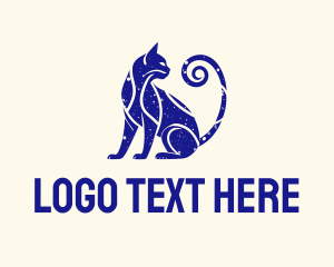 Animal - Blue Mediterranean Cat logo design