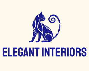 Blue Mediterranean Cat logo design