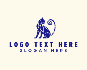 Mediterranean - Blue Mediterranean Cat logo design