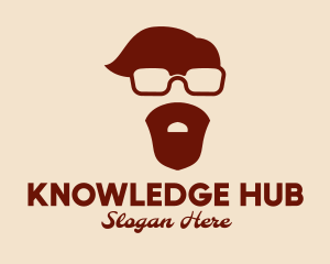 Hipster Guy Glasses Man Logo