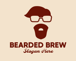 Hipster Guy Glasses Man logo design