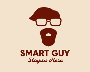 Hipster Guy Glasses Man logo design