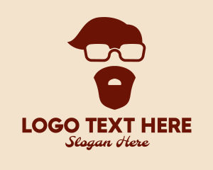 Facial Hair - Hipster Guy Glasses Man logo design