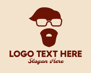 Hipster Guy Glasses Man Logo