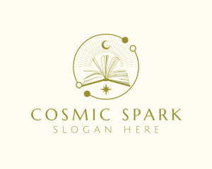 Book Astronomy Cosmic logo design