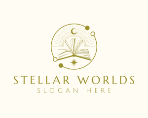 Planets - Book Astronomy Cosmic logo design