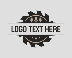 Logging - Wood Saw Emblem logo design