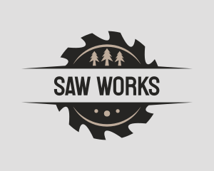 Wood Saw Emblem  logo design