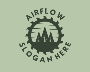 Green Forest Circular Saw logo design