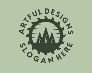 Green Forest Circular Saw logo design