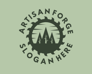 Craftsman - Green Forest Circular Saw logo design