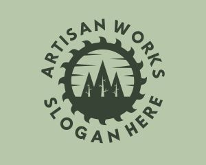 Craftsman - Green Forest Circular Saw logo design