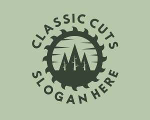 Green Forest Circular Saw logo design