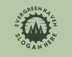 Forest - Green Forest Circular Saw logo design