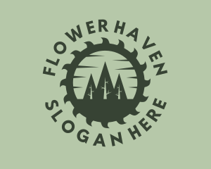 Green Forest Circular Saw logo design