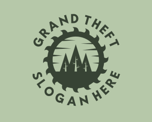 Logger - Green Forest Circular Saw logo design