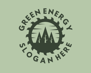 Green Forest Circular Saw logo design