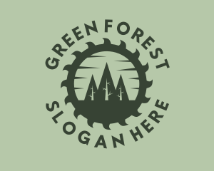 Green Forest Circular Saw logo design