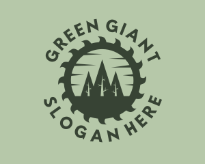 Green Forest Circular Saw logo design