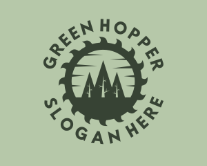 Green Forest Circular Saw logo design