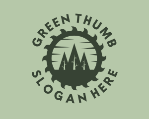 Green Forest Circular Saw logo design