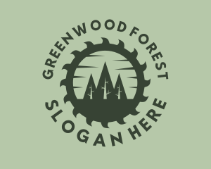 Green Forest Circular Saw logo design