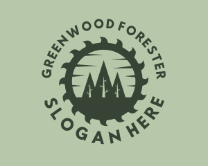 Forester - Green Forest Circular Saw logo design