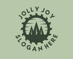 Green Forest Circular Saw logo design