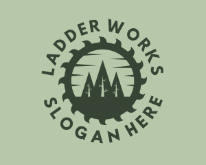 Green Forest Circular Saw logo design