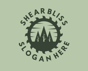 Green Forest Circular Saw logo design