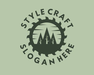 Green Forest Circular Saw logo design